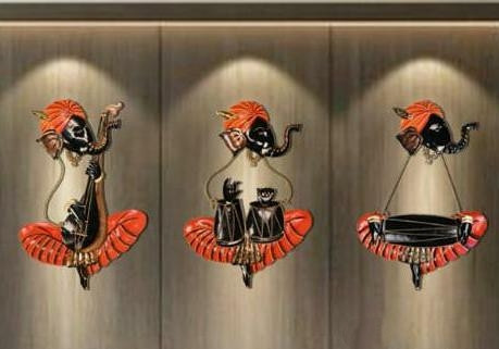 lord ganesha musician wall hanging
