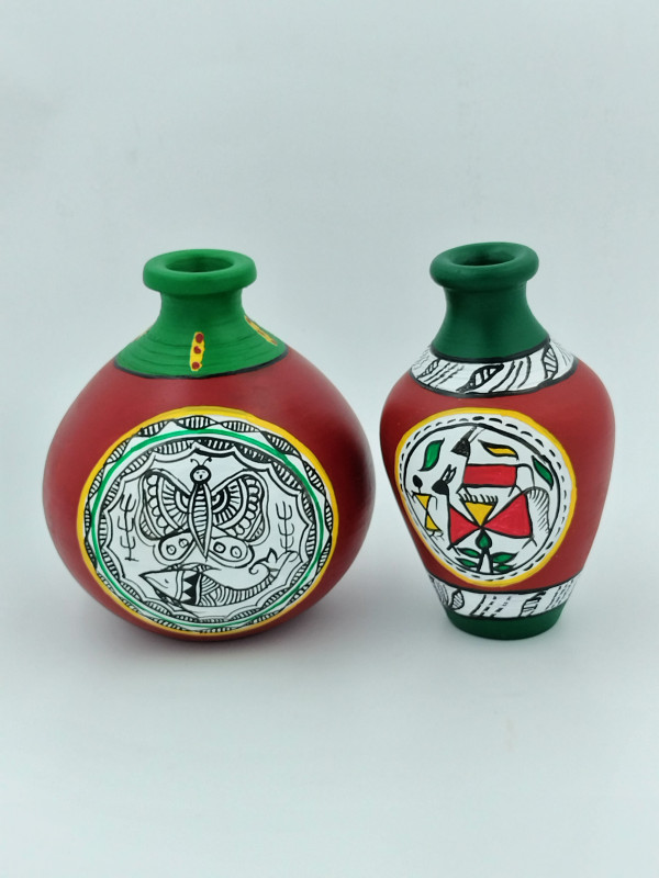 HANDMADE TERRACOTTA FLOWER VASE set