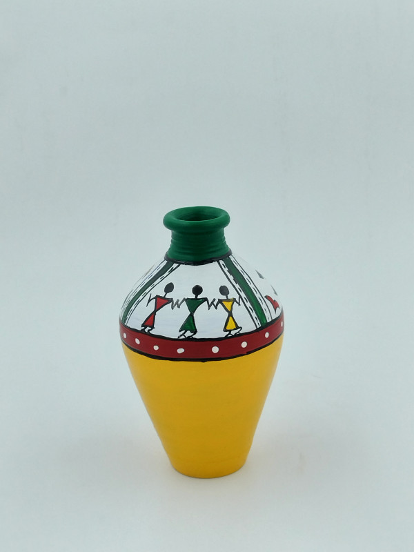Handpainted Flower vase Yellow