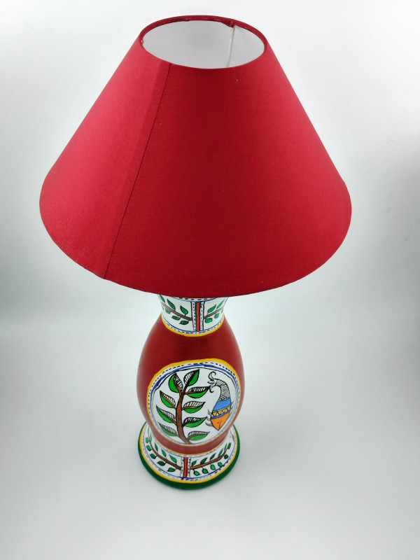 handmade  electric lantern lamp leaf & fish red